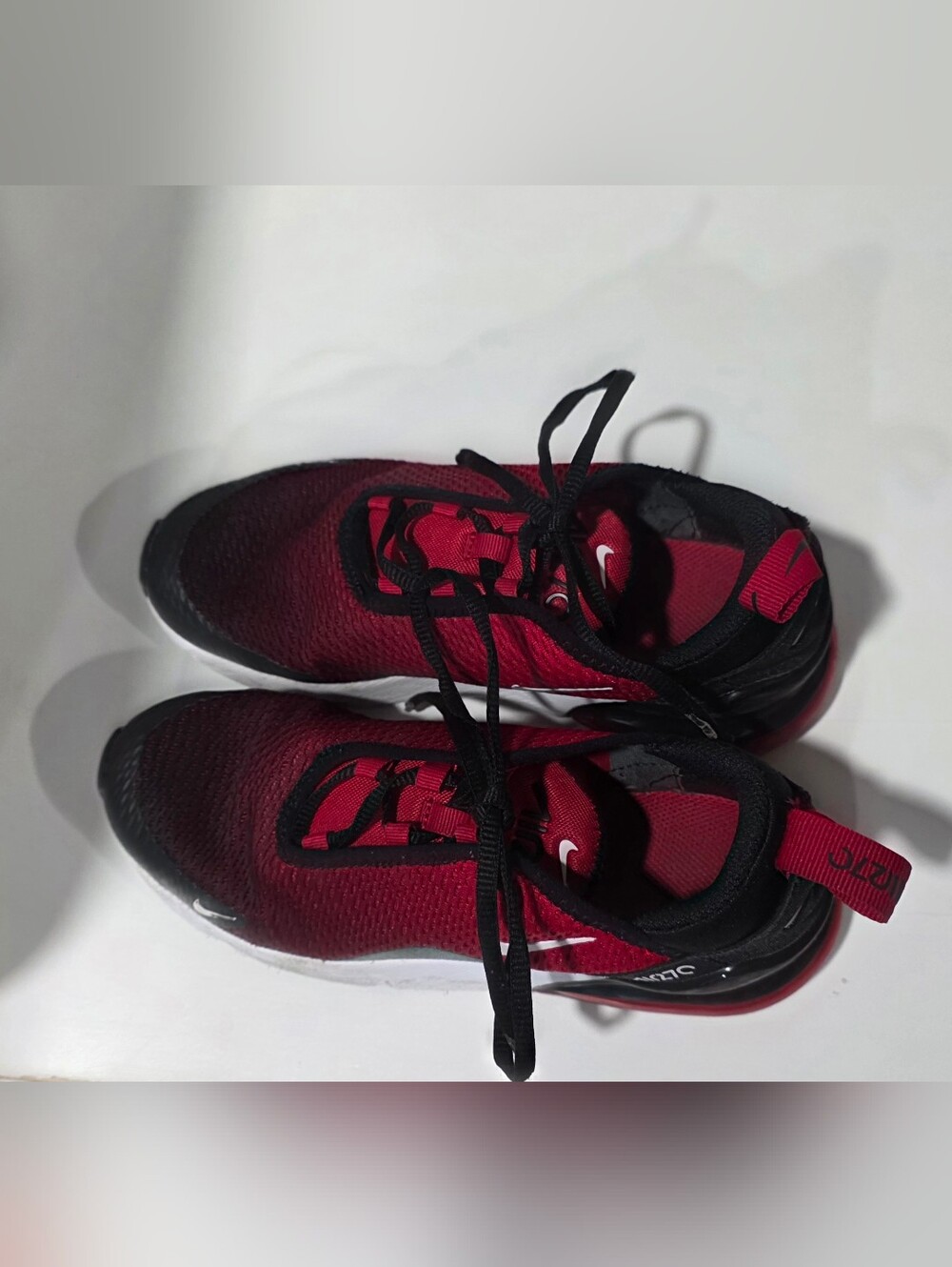 Nike Kids Red and Black Breathable Lace-Up Sneakers